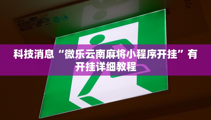 科技消息“微乐云南麻将小程序开挂”有开挂详细教程