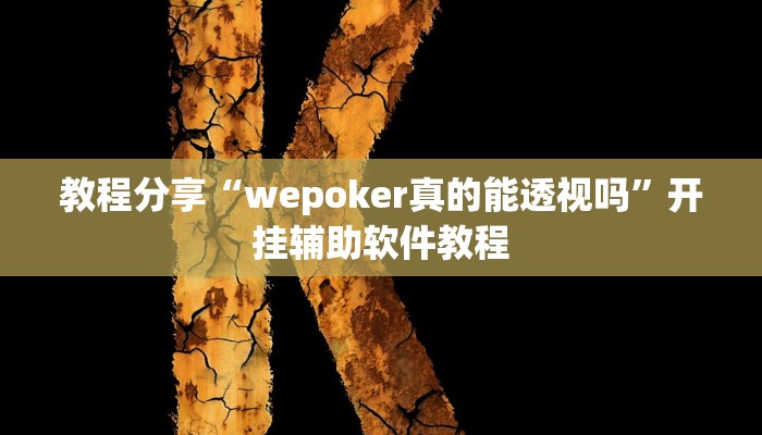 教程分享“wepoker真的能透视吗”开挂辅助软件教程