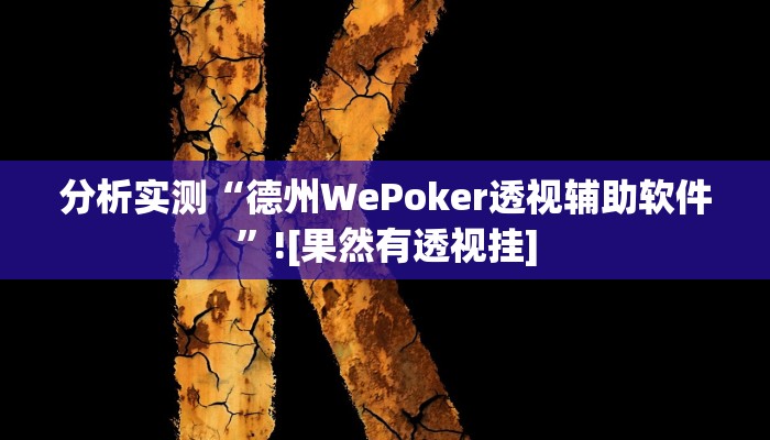 分析实测“德州WePoker透视辅助软件”![果然有透视挂]