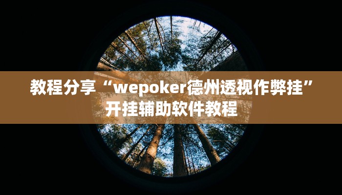 教程分享“wepoker德州透视作弊挂”开挂辅助软件教程