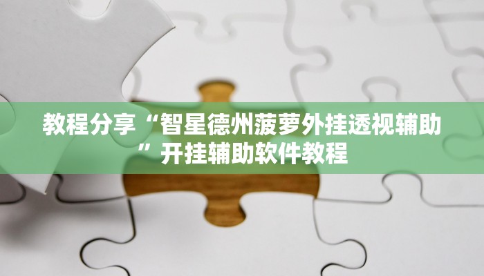 教程分享“智星德州菠萝外挂透视辅助”开挂辅助软件教程