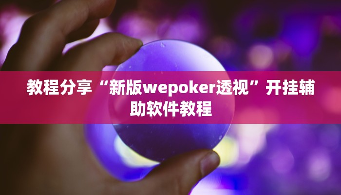教程分享“新版wepoker透视”开挂辅助软件教程 教程分享“新版wepoker透视”开挂辅助软件教程