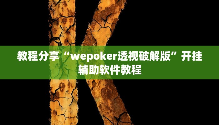 教程分享“wepoker透视破解版”开挂辅助软件教程