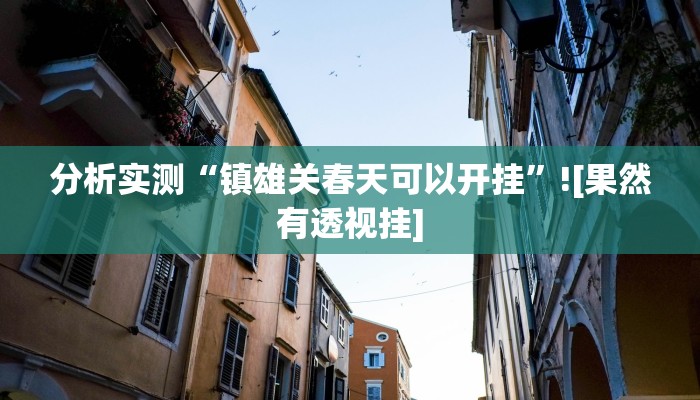 分析实测“镇雄关春天可以开挂”![果然有透视挂]