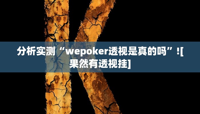 分析实测“wepoker透视是真的吗”![果然有透视挂]