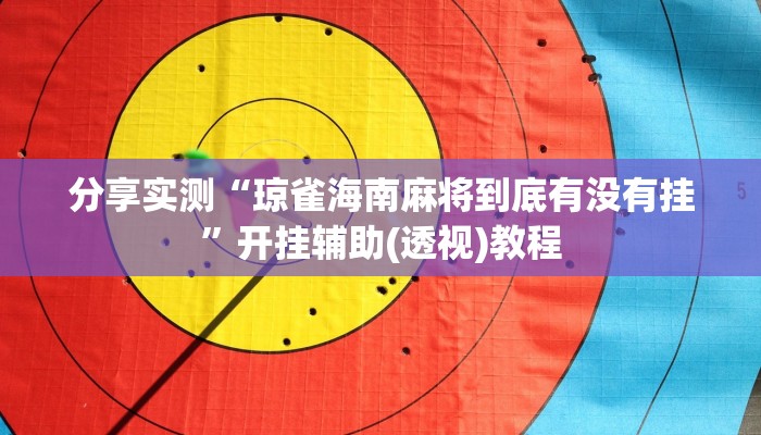 分享实测“琼雀海南麻将到底有没有挂”开挂辅助(透视)教程