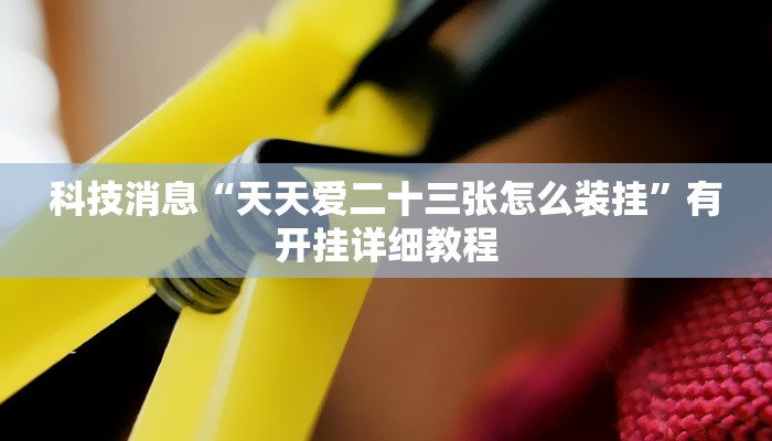 科技消息“天天爱二十三张怎么装挂”有开挂详细教程