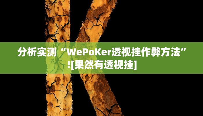 分析实测“WePoKer透视挂作弊方法”![果然有透视挂]