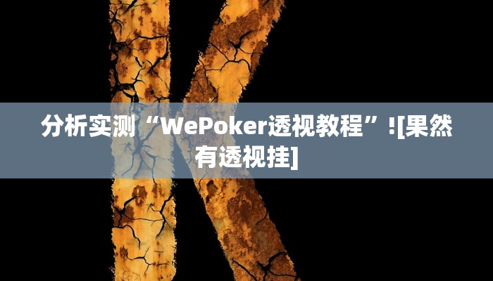 分析实测“WePoker透视教程”![果然有透视挂]