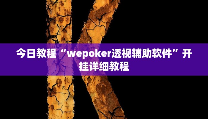 今日教程“wepoker透视辅助软件”开挂详细教程