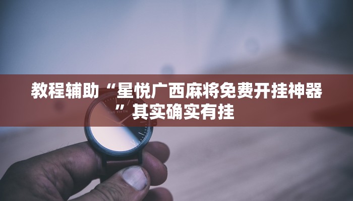 教程辅助!“粤东百乐汇透视”有开挂详细教程