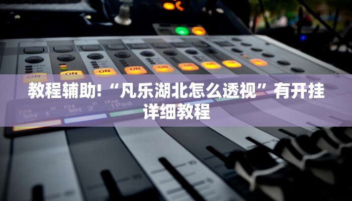 教程辅助!“凡乐湖北怎么透视”有开挂详细教程