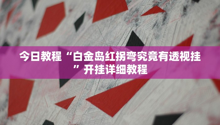 今日教程“白金岛红拐弯究竟有透视挂”开挂详细教程