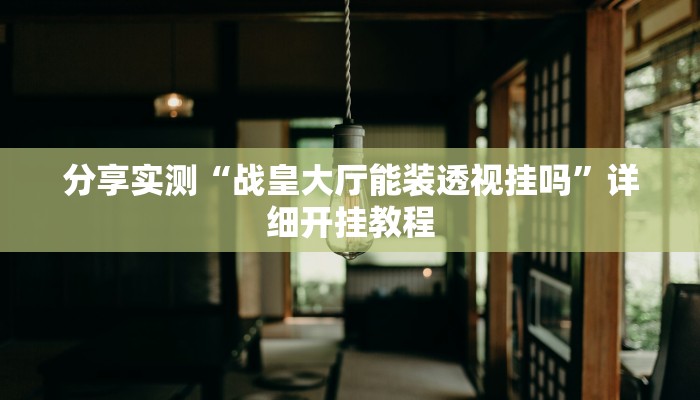 分享实测“战皇大厅能装透视挂吗”详细开挂教程