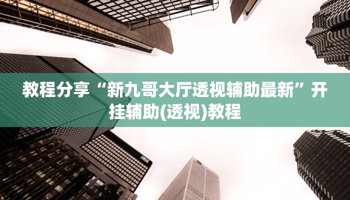教程分享“新九哥大厅透视辅助最新”开挂辅助(透视)教程