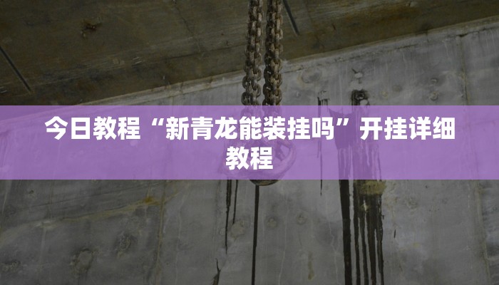 今日教程“新青龙能装挂吗”开挂详细教程