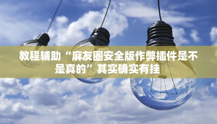 教程辅助“麻友圈安全版作弊插件是不是真的”其实确实有挂 