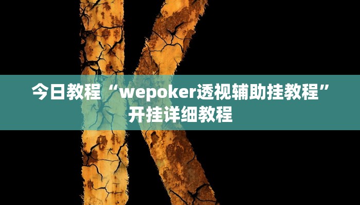 今日教程“wepoker透视辅助挂教程”开挂详细教程