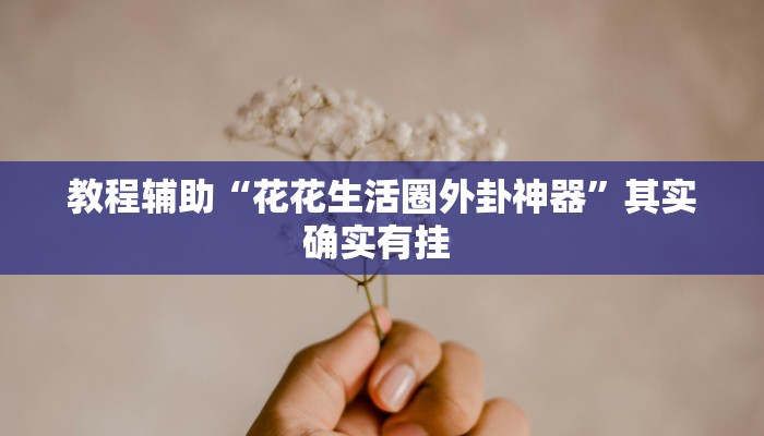 教程辅助“花花生活圈外卦神器”其实确实有挂 