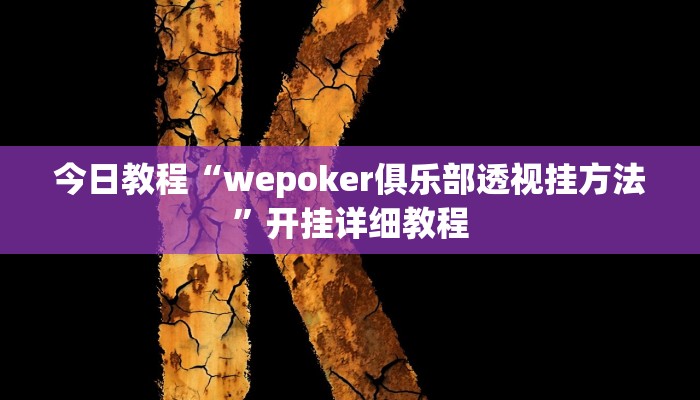 今日教程“wepoker俱乐部透视挂方法”开挂详细教程