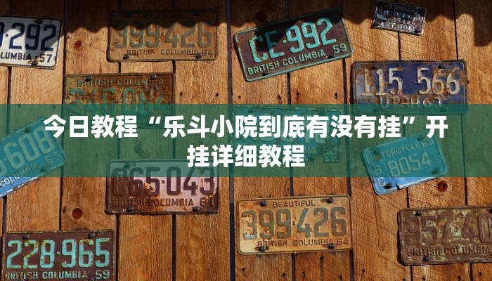 今日教程“乐斗小院到底有没有挂”开挂详细教程