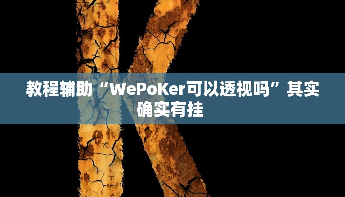 教程辅助“WePoKer可以透视吗”其实确实有挂 教程辅助“WePoKer可以透视吗”其实确实有挂