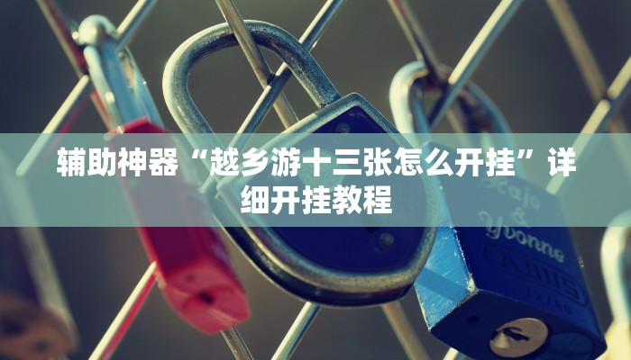 辅助神器“越乡游十三张怎么开挂”详细开挂教程