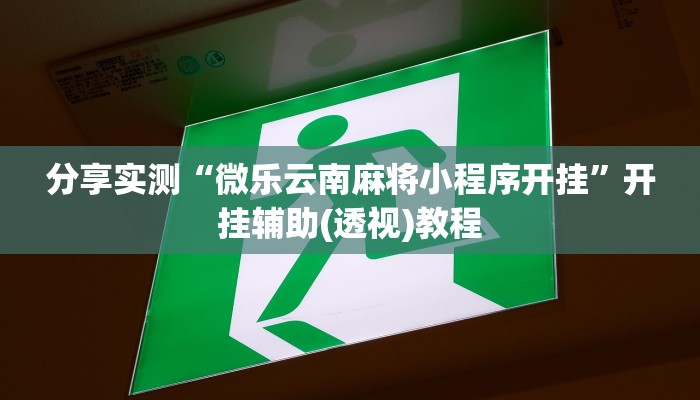 分享实测“微乐云南麻将小程序开挂”开挂辅助(透视)教程