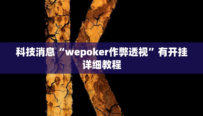 科技消息“wepoker作弊透视”有开挂详细教程 科技消息“wepoker作弊透视”有开挂详细教程