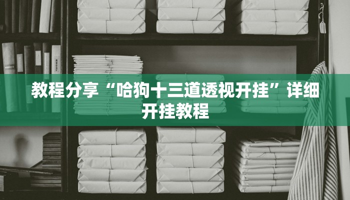 教程分享“哈狗十三道透视开挂”详细开挂教程