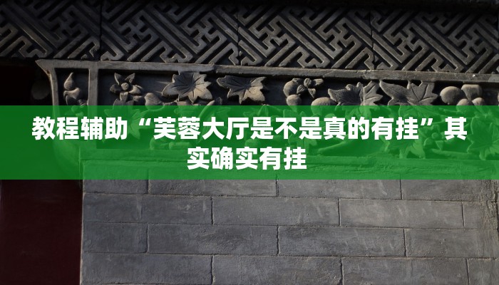教程辅助“芙蓉大厅是不是真的有挂”其实确实有挂 