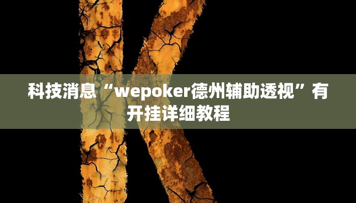 科技消息“wepoker德州辅助透视”有开挂详细教程