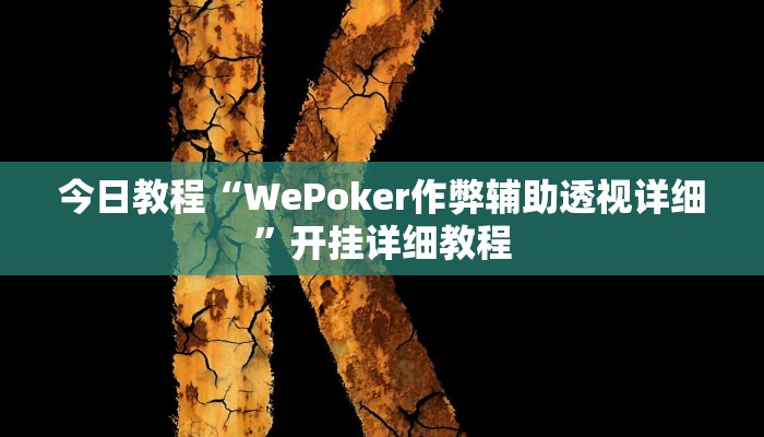 今日教程“WePoker作弊辅助透视详细”开挂详细教程