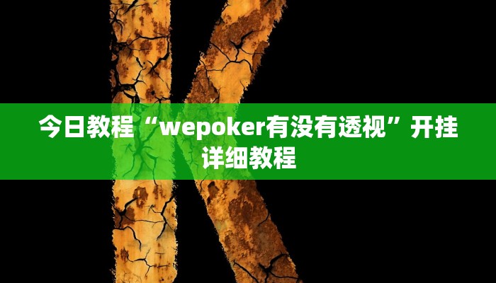 今日教程“wepoker有没有透视”开挂详细教程