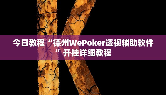 今日教程“德州WePoker透视辅助软件”开挂详细教程