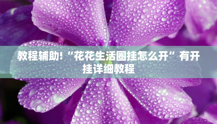 教程辅助!“花花生活圈挂怎么开”有开挂详细教程