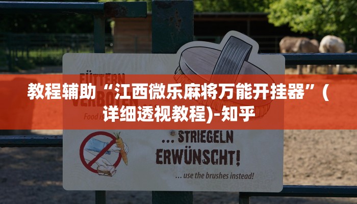教程辅助“江西微乐麻将万能开挂器”(详细透视教程)-知乎