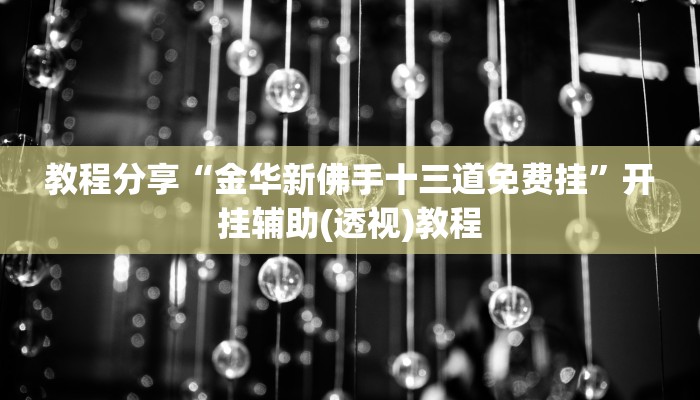 教程分享“金华新佛手十三道免费挂”开挂辅助(透视)教程