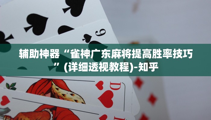 辅助神器“雀神广东麻将提高胜率技巧”(详细透视教程)-知乎