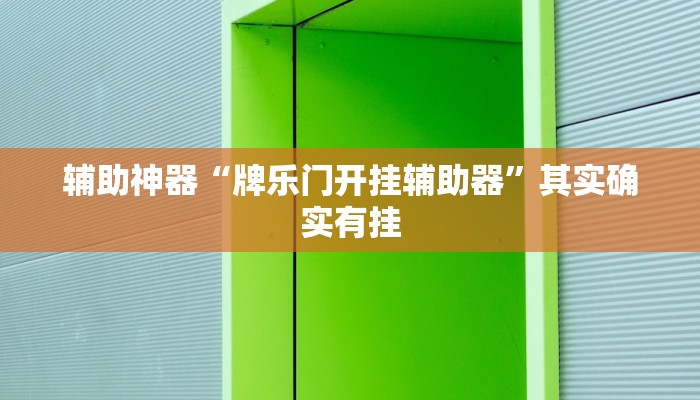 辅助神器“牌乐门开挂辅助器”其实确实有挂