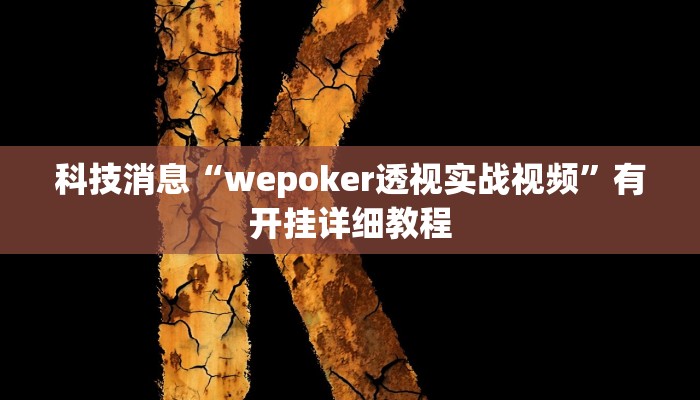 科技消息“wepoker透视实战视频”有开挂详细教程