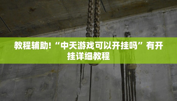 教程辅助!“中天游戏可以开挂吗”有开挂详细教程