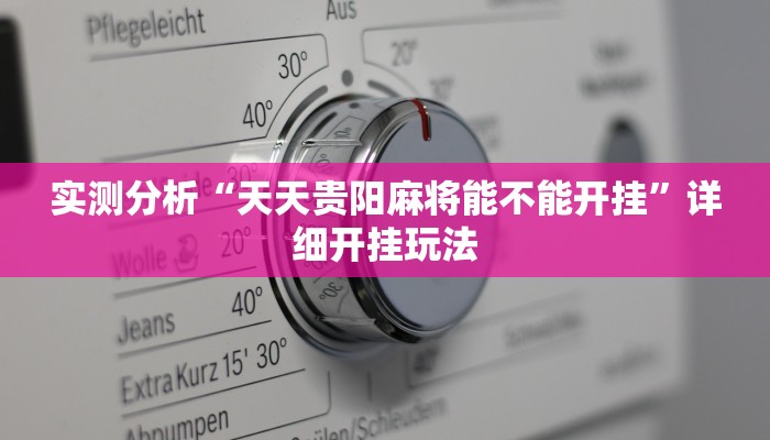 实测分析“天天贵阳麻将能不能开挂”详细开挂玩法
