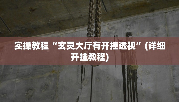 实操教程“玄灵大厅有开挂透视”(详细开挂教程)