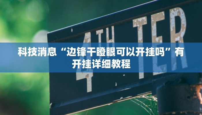 科技消息“边锋干瞪眼可以开挂吗”有开挂详细教程