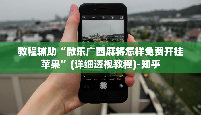 教程辅助“微乐广西麻将怎样免费开挂苹果”(详细透视教程)-知乎