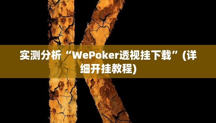 实测分析“WePoker透视挂下载”(详细开挂教程)