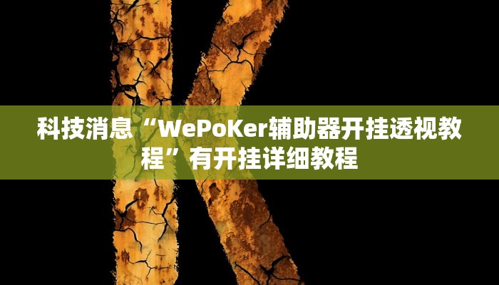 科技消息“WePoKer辅助器开挂透视教程”有开挂详细教程