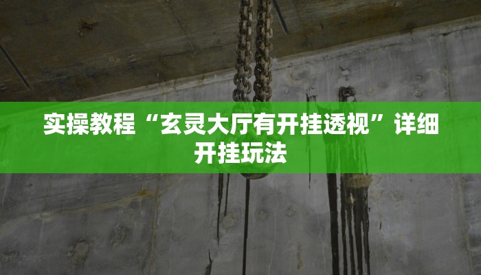实操教程“玄灵大厅有开挂透视”详细开挂玩法
