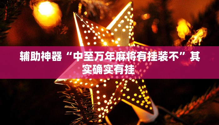 辅助神器“中至万年麻将有挂装不”其实确实有挂 